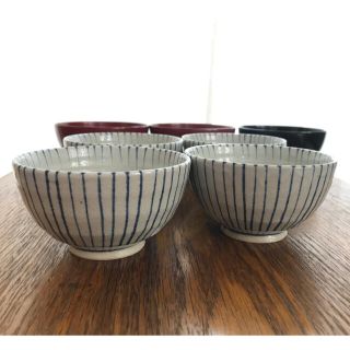 ムジルシリョウヒン(MUJI (無印良品))の無印良品河和田塗り汁椀お茶碗7点セット日高直子民芸品(食器)