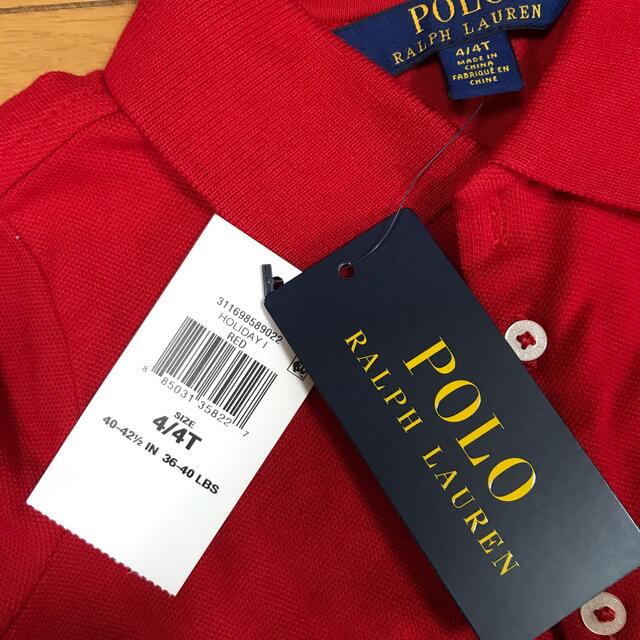 POLO RALPH LAUREN(ポロラルフローレン)の【新品・未使用】POLO RALPH LAUREN ポロシャツ　100 レッド キッズ/ベビー/マタニティのキッズ服女の子用(90cm~)(Tシャツ/カットソー)の商品写真