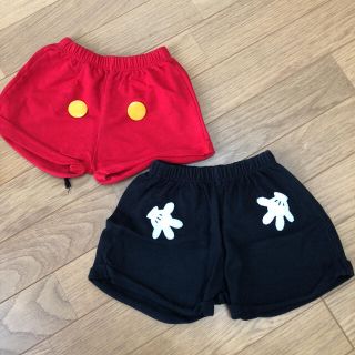 ハンドメイド　ハーフパンツ　ミッキー(パンツ/スパッツ)