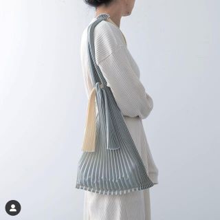 PLECO プレコ プリーツ トート エコ バッグ ベージュ シルバー グレー