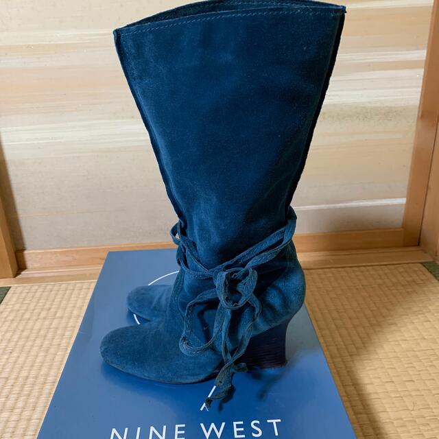 NINE WEST(ナインウエスト)のナインウエスト　ターコイズブルーのスエードロングブーツ　24.5cm 日本未発売 レディースの靴/シューズ(ブーツ)の商品写真