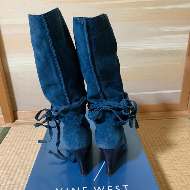 NINE WEST(ナインウエスト)のナインウエスト　ターコイズブルーのスエードロングブーツ　24.5cm 日本未発売 レディースの靴/シューズ(ブーツ)の商品写真