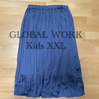グローバルワーク(GLOBAL WORK)のグローバルワーク　キッズ　シフォンプリーツスカート　XXLくすみブルー　(スカート)
