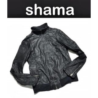 シャマ(shama)の美品　shama シャマ　レザーシングルライダースジャケット 40　RaLC52(ライダースジャケット)