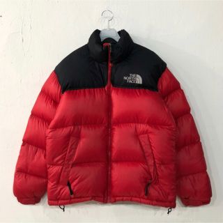 ザノースフェイス(THE NORTH FACE)の大人気ノースフェイス★ヌプシ　700フィル　ダウンジャケット　ブラック　レッド(ダウンジャケット)