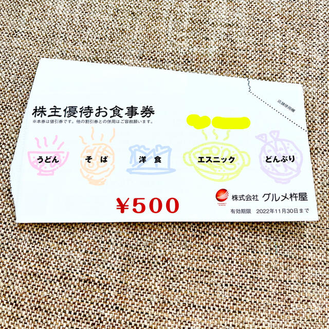 チケットグルメ杵屋　株主優待　11000