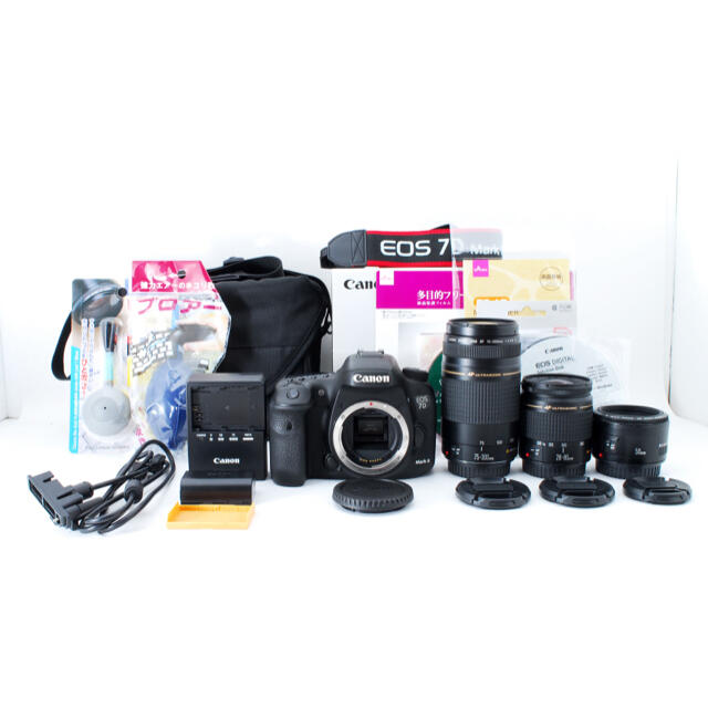キャノンCanon EOS 7D Mark II 標準&望遠&単焦点レンズセット-