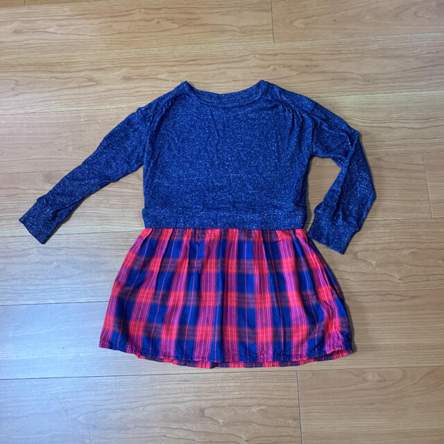 GAP Kids(ギャップキッズ)のワンピース　チェック　長袖 キッズ/ベビー/マタニティのキッズ服女の子用(90cm~)(ワンピース)の商品写真