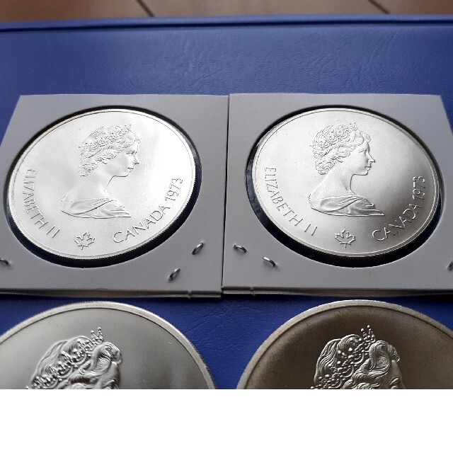 【美品～佳品】モントリオールオリンピック 記念銀貨、10ドル、5ドル、各2枚 エンタメ/ホビーの美術品/アンティーク(貨幣)の商品写真