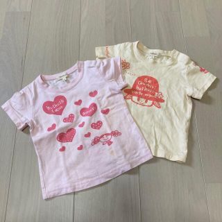 ハッシュアッシュ(HusHush)のHusHusH ピンク＆クリームイエローTシャツ90セット(Tシャツ/カットソー)