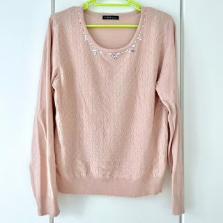 シーディーエスベーシック(C.D.S BASIC)のC.D.S BASIC シーディーエスベーシック ビジュー付ニット 春 秋 冬(ニット/セーター)