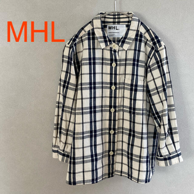 MHL チェック柄 シャツ コットンリネン 7分袖 M マーガレットハウエル | フリマアプリ ラクマ