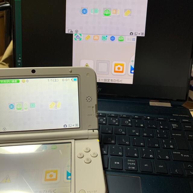 3DS LL 本体 ホワイト 偽トロ キャプチャー