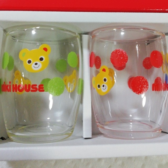 mikihouse(ミキハウス)の新品　mikihouse カラフル水玉プッチーくん付きグラス5個セット キッズ/ベビー/マタニティの授乳/お食事用品(その他)の商品写真