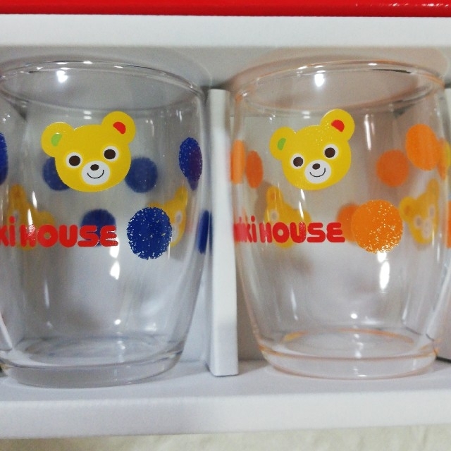 mikihouse(ミキハウス)の新品　mikihouse カラフル水玉プッチーくん付きグラス5個セット キッズ/ベビー/マタニティの授乳/お食事用品(その他)の商品写真