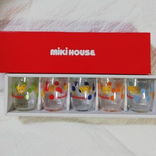 ミキハウス(mikihouse)の新品　mikihouse カラフル水玉プッチーくん付きグラス5個セット(その他)