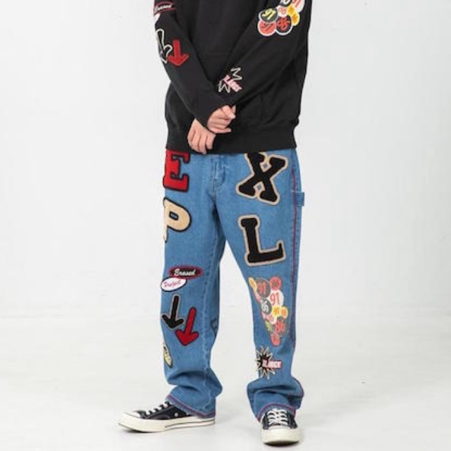 XLARGE×ERASED PATCHED デニムPANTS M 32