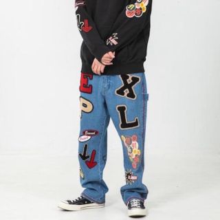 エクストララージ(XLARGE)のXLARGE×ERASED PATCHED デニムPANTS M 32(デニム/ジーンズ)