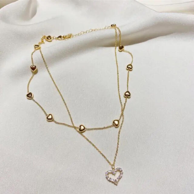 ハート♡ドロップネックレス オルチャン 18k アクセサリー