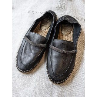 ブルネロクチネリ(BRUNELLO CUCINELLI)のブルネロクチネリ ナッパレザー モニーレ エスパドリーユ 37(スリッポン/モカシン)