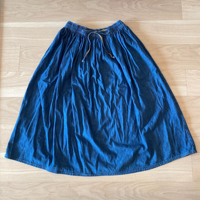 BEAMS(ビームス)の or slowオアスロウ　デニムギャザーロングスカート　美品 レディースのスカート(ロングスカート)の商品写真