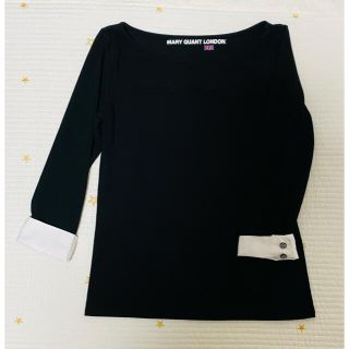 マリークワント(MARY QUANT)のマリークワント　トップス　カットソー　長袖　七分袖　M 黒(カットソー(長袖/七分))