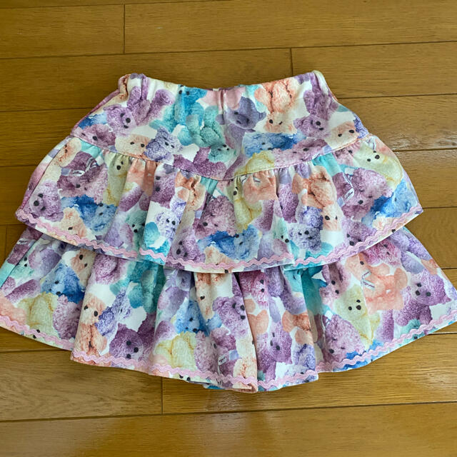 mezzo piano(メゾピアノ)のメゾピアノ　キュロット　130cm  クマ柄 キッズ/ベビー/マタニティのキッズ服女の子用(90cm~)(スカート)の商品写真