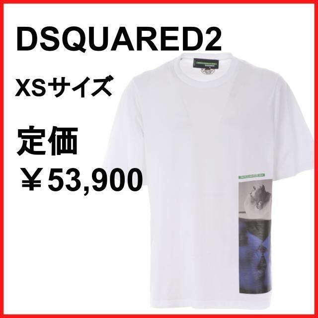 DSQUARED2ディースクエアード2メンズプリントTシャツトップスホワイト白色