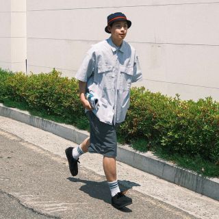 ワンエルディーケーセレクト(1LDK SELECT)のPIN SKTBS Striped Shirt S ah.h 長谷川昭雄(シャツ)