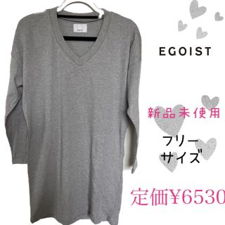 エゴイスト(EGOIST)のEGOIST vネックロングTシャツ フリーサイズ(Tシャツ/カットソー(七分/長袖))