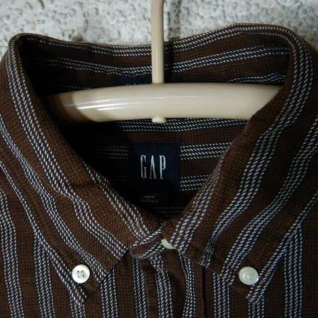 GAP(ギャップ)のo3807　ギャップ　レトロ　長袖　ストライプ　デザイン　ボタンダウン　シャツ メンズのトップス(シャツ)の商品写真