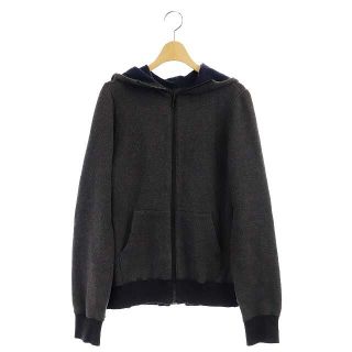 サカイ(sacai)のサカイ sacai ジップアップパーカー 長袖 切替 2 グレー 黒 ブラック(パーカー)