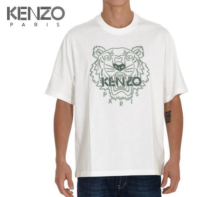 お気にいる 48 KENZO M size Tシャツ オーバーサイズ ホワイト タイガー刺繍 - Tシャツ/カットソー(半袖/袖なし)