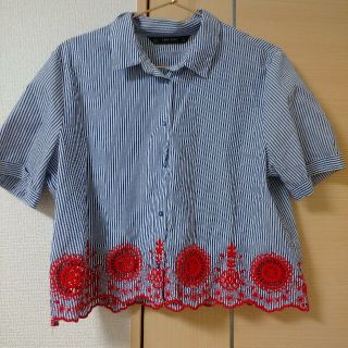 ザラ(ZARA)のZARA トップス Lサイズ(シャツ/ブラウス(半袖/袖なし))