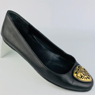 グッチ(Gucci)のGUCCI★ゴールドハート金具 レザー フラットシューズ(37 1/2)(バレエシューズ)