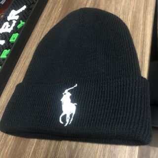 ポロラルフローレン(POLO RALPH LAUREN)のPOLO RALPH LAUREN ニット帽 ブラック 未使用(ニット帽/ビーニー)