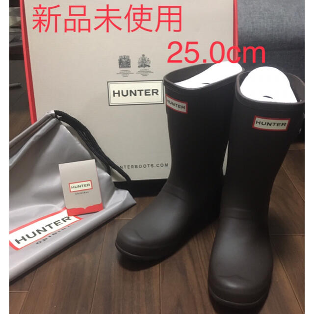 HUNTER(ハンター)の新品未使用　HUNTER ハンター オリジナルツアーショート ブラウン　25cm レディースの靴/シューズ(レインブーツ/長靴)の商品写真