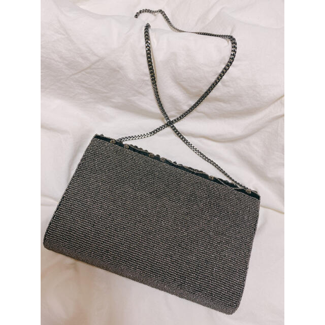 UNITED ARROWS(ユナイテッドアローズ)の【美品】結婚式パーティに☆きれいめビーズクラッチバッグ★ストールおまけ付き レディースのバッグ(クラッチバッグ)の商品写真