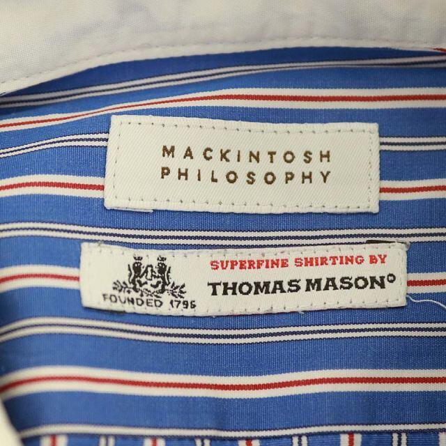 MACKINTOSH PHILOSOPHY(マッキントッシュフィロソフィー)のマッキントッシュフィロソフィー シャツ クレリック ストライプ 38 青 白 メンズのトップス(シャツ)の商品写真