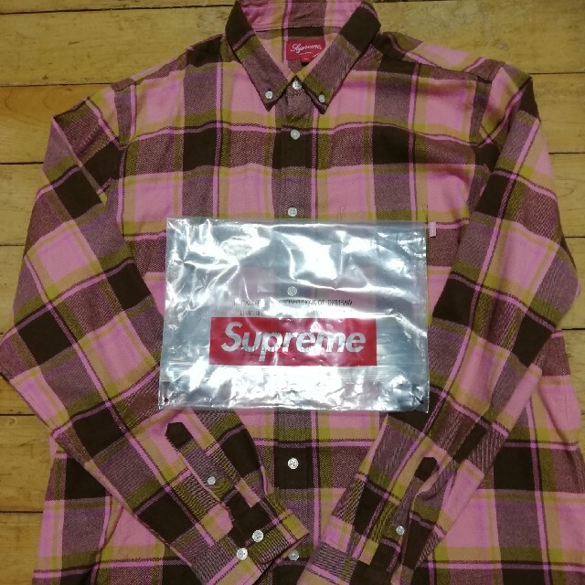 半タグ付きシュプリsupreme Plaid Flannel Shirt XL