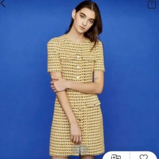maje - maje ツイードワンピース イエローの通販 by もち's shop