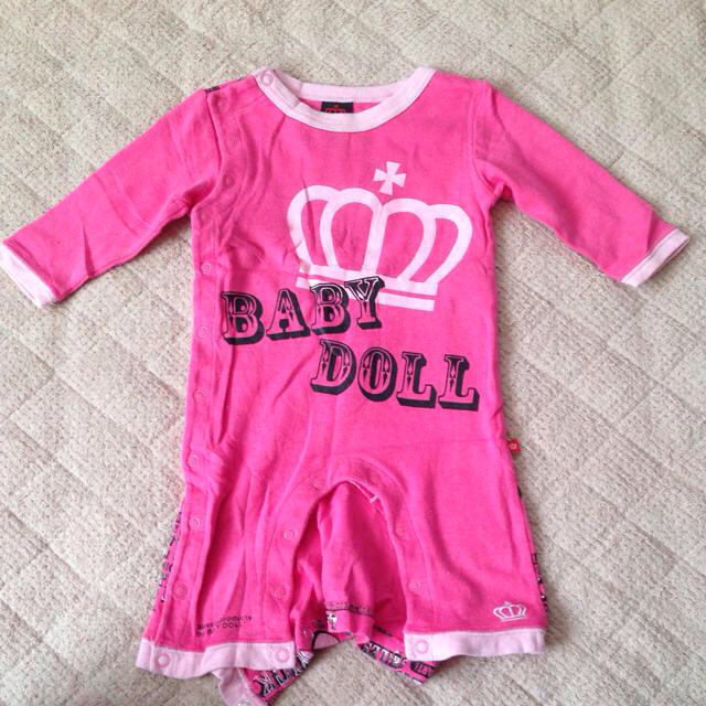 BABYDOLL(ベビードール)のベビドのピンクロンパース❣ キッズ/ベビー/マタニティのベビー服(~85cm)(ロンパース)の商品写真