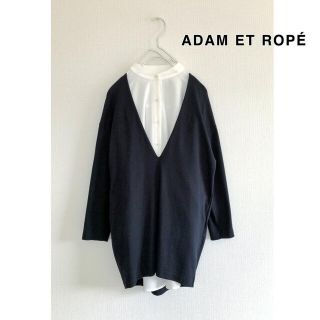 アダムエロぺ(Adam et Rope')の2110 アダムエロペ　深Vネック　スウェットプルオーバー　ワンピース(トレーナー/スウェット)