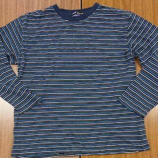 長袖ボーダーTシャツ ブルー(Tシャツ/カットソー(七分/長袖))