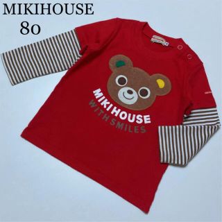 ミキハウス(mikihouse)のミキハウス　重ね着風　長袖　シャツ　ロンT プッチーくん　秋　冬　ファミリア(シャツ/カットソー)