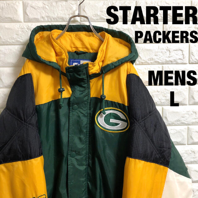 ブランドSTARTERSTARTER NFL PACKERS 中綿ナイロンジャケット　メンズLサイズ