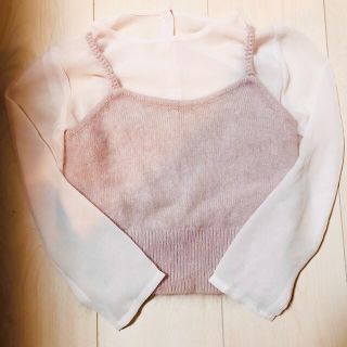 スナイデル(SNIDEL)の美品　スナイデルガール　ニット シースルトップス(Tシャツ/カットソー)