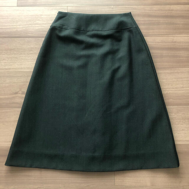 Drawer 】膝下丈 フレア 台形 スカート ダークグリーン 新規購入 32