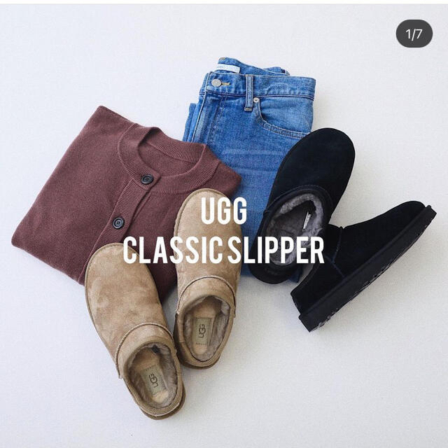 FRAMeWORK(フレームワーク)の【UGG】FRAMeWORK CLASSIC SLIPPER ブラック 23cm レディースの靴/シューズ(スリッポン/モカシン)の商品写真