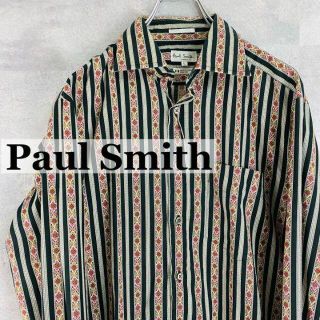 ポールスミス(Paul Smith)の【美品】ポールスミス ストライプ パターン柄シャツ 長袖 Lサイズ メンズ(シャツ)